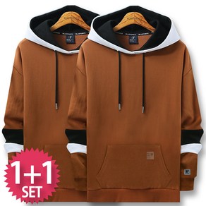 블루포스 베키온 오버핏 후드티 1+1세트 [2장 묶음] 긴팔티 [국내생산]