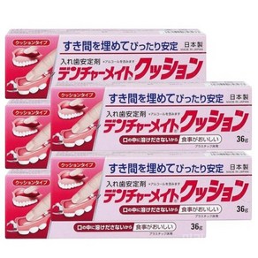 덴처 메이트 쿠션 36g 5개 세트 쿠션코렉트 대체품 틀니 부착제, 1개입