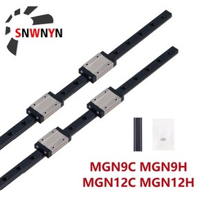 2pcs MGN9 MGN12 1001000mm MGN Miniatue Linea Guide Rail 4pcs HC Black Slide Caiage Fo 3D Pint, 2개