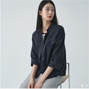 지센/ 봄신상 파격할인 [24SS] 여성 스판 컬러스티치 숏 코트 (색상2종)