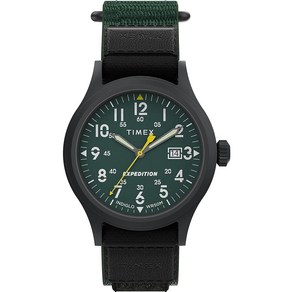 타이맥스 익스페디션 스카우트 남성용 손목시계 40mm 블랙 가죽/나일론 스트랩 (TW4B14200)