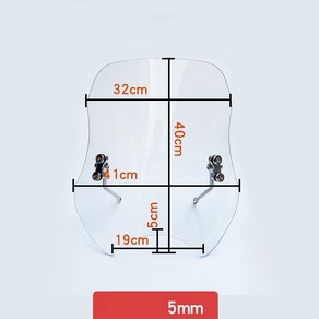 존테스125 G1 튜닝호환 윈드실드 가드 윈드 스크린 디플렉터, 1개, 투명 두께 5mm 높이 40cm