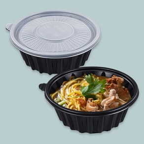 195파이 (소) 냉면/칼국수용기, 100개, 1개입, 검정