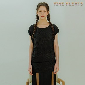 [FINE PLEATS] 피네 플리츠 지그재그 튜닉 블랙