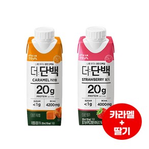 빙그레 더단백 드링크250ml 카라멜맛6+딸기맛6 총12개입/단백질드링크/우유단백질/무배, 250ml, 1세트