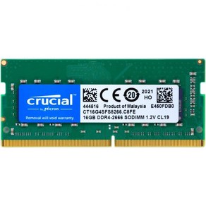 중요한 16GB DDR4 SDRAM 메모리 모듈 - 노트북용 DDR4-2666/PC4-21300 CL19-1.20V 비 ECC 언버퍼 260핀 SoDIMMCT16G4SFS8266, 중요한 16GB DDR4 SDRAM 메모리 모듈 - 노