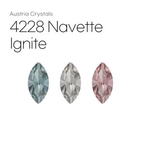 스와로브스키 4228 XILION Navette V컷 보트 팬시 네일아트 파츠 스톤 재료, 4228 V컷 보트 (6x3mm), 1개, (이그나이트)아쿠아마린