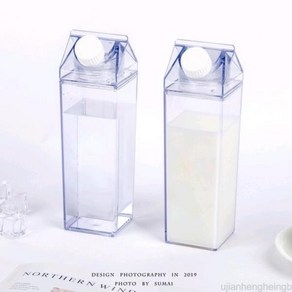 투명 우유 보틀 우유곽 모양 물병 우유병 500ml 1L, 1000ml, 투명하다_, 1000ml