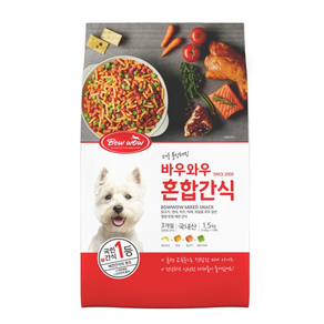 산들에바람 바우와우 애견용 혼합간식 1.5kg 대용량 (100G X 15개) 노즈워크용 훈련용 간식 코스트코 애견간식