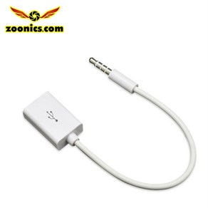 주닉스 AUX 데이터 3.5mm 잭 M 오디오 플러그 USB F 컨버터 케이블