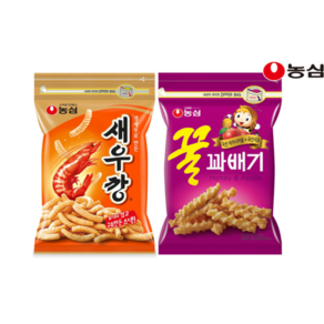 농심 꿀꽈배기 285g(1봉) + 새우깡 400g(1봉) 지퍼 대용량, 1세트, 285g