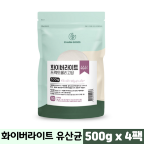 프락토올리고당 프리바이오틱스분말 화이버라이트 치커리 뿌리 100% 유산균 장건강, 500g, 4개