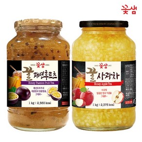 꽃샘 꿀 패션후르츠차 1KG +꿀사과차 1KG (과일에이드)