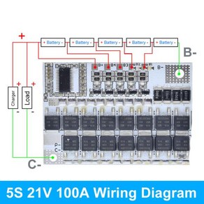 3s/4s/5s Bms 12v 16.8v 21v 100a 리튬 이온 Lmo 삼원 리튬 배터리 보호 회로 기판 리튬 폴리머 밸런스 충전 모듈 전자 부품 액세서리 소스