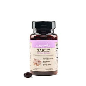 NatueWise Odoless Galic Pills 1500 mg - with Ro NatueWise 무취 마늘 알약 1500mg - 로얄 비 젤리 및 꿀벌 꽃가루 함유, 1개, 60정