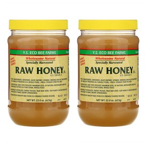 Ys Bee Fams 생 꿀 Raw Honey 22oz, 623g, 2개