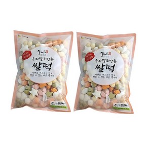 맘다해 우리쌀 오색모양떡 1kg+1kg, 1kg, 2개