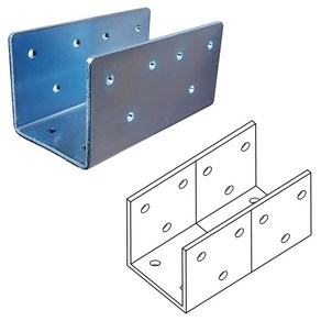 아연도금 조립식 사각파이프 긴ㄷ자(ㄷ자2개 사이즈) 조인트 2-48 (모서리 보강용. 트러스 보강용. 용접겸용) (100각), 100 x 50 x 3T(B형), 1개