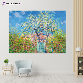 갤러리츠 클로드 모네 그림 명화액자 배꽃 배나무에핀꽃, 대형-85x65(가로x세로cm), P033-모네 배나무에 핀 꽃