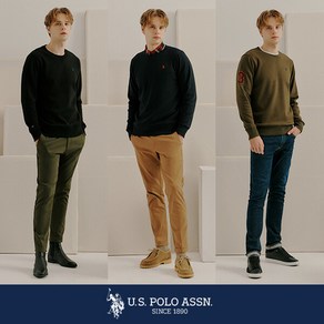 [U.S. POLO ASSN.] USPA 남성 화이트라벨 코튼 블랜디드 밍크보아 맨투맨