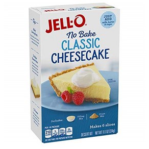 JELLO 젤로 No Bake 치즈케이크 11.1 oz(314g) 2팩 디저트, 2개, 314g