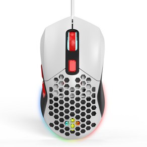 GDEVIL 지데빌 G100 Tans RGB 경량 게이밍 마우스, 화이트