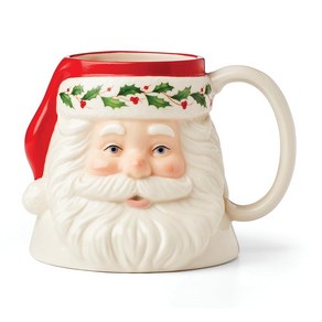 Lenox 895044 홀리데이 산타 머그 멀티컬러 473.2ml(16온스) 크리스마스 드링크웨어 171039, Santa Mug, 1개