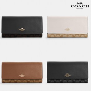 코치 슬림 트라이폴드 3단 장지갑 시그니처 C5966 Slim Tifold Wallet