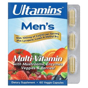 얼타민 남성 종합 비타민 Ultamins Men's Multivitamin, 1개, 60정