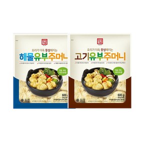 한성기업 해물 유부주머니 600g + 고기 유부주머니 600g, 2개