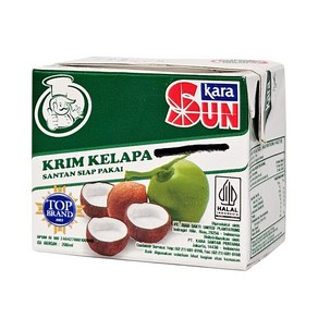 인도네시아 Sun kara 산탄 끌라빠 시압 빠카 코코넛 밀크 200ml 음식 요리 식자재 식품 / Santan Kelapa Siap Pakai