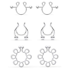 Pjndjw Fake Nipple Rings Stainless Steel Fake Nip Pjndjw 가짜 젖꼭지 반지 스테인레스 스틸 가짜 젖꼭지 피어싱 가짜 젖꼭지 반지 비