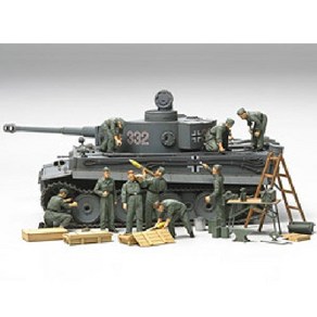 TAMIYA 타미야 32547 WWII 독일전 차병야전 정비 세트 [1/48 밀리터리 미니어처 시리즈], 단일, 1개