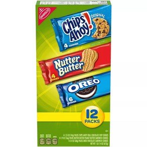 [미국직배송]나비스코 스낵 팩 버라이어티 쿠키 믹스 12개입(Nabisco Snack Pack Vaiety Cookies Mix 12ct), 672g, 1개