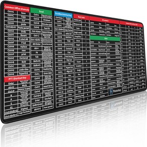 마우스 장패드 캐드 포토샵 일러스트 파워포인트 엑셀 워드 단축기 키보드 패드, 영문 300x800x2mm, 1개