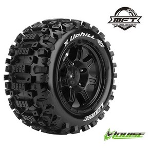 LOUISE RC L-T3297B X-UPHILL TRAXXAS X-MAXX용 MFT MONSTER TRUCK TIRE SPORT / BLACK RIM HEX 24MM MOUNTED 본딩완료(반대분)(1/5Scale타이어)