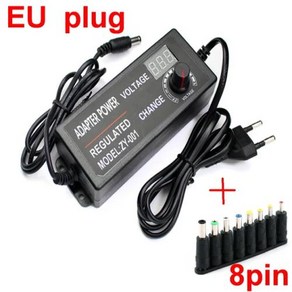 조절식 3V 10V 2A 전원 어댑터 공급 장치 디스플레이 화면, [11] 9V-24V 3A  EU 8pin, 11 9V-24V 3A  EU 8pin, 1개