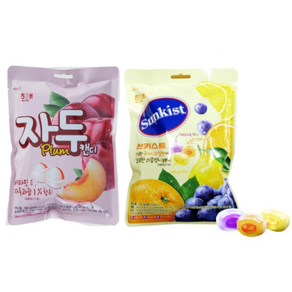 해태 자두캔디 130g 3개입 + 썬기스트 사탕 125g 3개입 (총 6개), 1세트