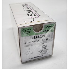 SM ENG Blue Nylon 봉합사 6-0 11mm Taper point NBM611