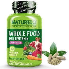 NATURELO Whole Food Multivitamin fo Women 50+ (I NATURELO Whole Food 50세 이상 여성 종합비타민(철분 없음) 비타민, 120정, 1개