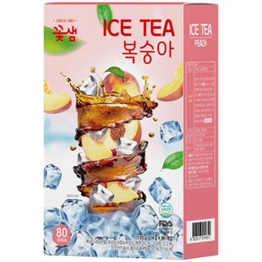 꽃샘 아이스티 복숭아맛 80T x 1개, 80개입, 14g