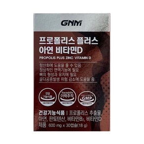 [GNM자연의품격] 프로폴리스 플러스 아연 비타민D 600mg x 30캡슐 / H9, 30정, 1개