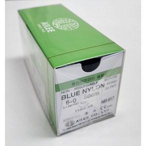 아이리 AILEE Blue Nylon 봉합사 6-0 11mm Rev. cutting NB617, 1개