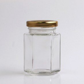 뉴마켓 유리병 48파이 육각100 금색러그캡 72개 (약 지름 5.2cm x 높이 8.1cm 마개 4.8cm), 100ml