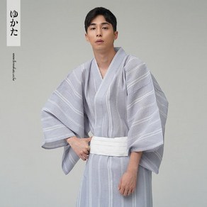 바람의 결 신사 남성 유카타 3set [일본 전통 의상 워싱 기모노]