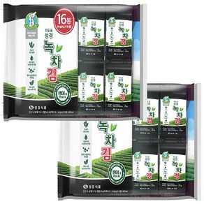 지도표 성경 녹차김 도시락김 4g x 16봉 x 2개 (32봉), 32개