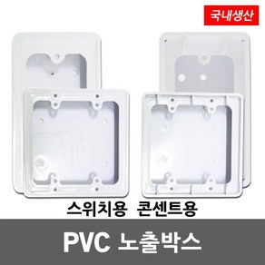 대봉 PVC 노출 박스 스위치 콘센트 전기 승압 복스 1개용 2개용 노출박스 스위치박스 콘센트박스 PVC박스 전기박스 매입 전등 조명 승압용 BOX 1구 2구 인테리어, 01. 대봉 PVC 노출 스위치박스 1개용, 1개