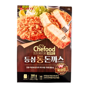 롯데 쉐푸드 도톰 등심통돈까스300g(약2cm 두께) 국내산 통등심 수제방식 통돈까스, 2개, 300g