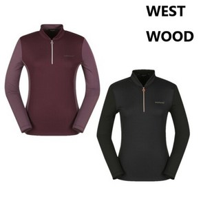 웨스트우드 WEST WOOD 봄 가을 간절기용 심플한 디자인에 골지원단으로 포인트를 준 여성 집업 티셔츠 WM3WCTS302