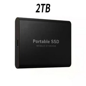 외장하드 hdd 하드디스크2tb 휴대용 SSD 대용량 USB C 타입 인터페이스 고속 미니 하드 디스크 노트북 데스크탑 휴대폰용 외장 1TB 2TB, [09] Black 2TB